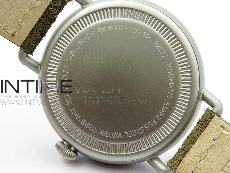 BR WW1-92 Satin-polished steel Case 1:1 Best Edition Black Dial White Markers on Leather Strap MIYOTA 9015