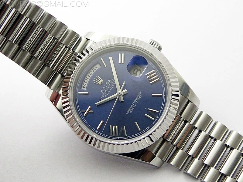 Day Date 40mm 228239 Gain Weight SS tungsten APSF 1:1 Best Edition Blue Dial Roman Markers on SS President Bracelet A2836