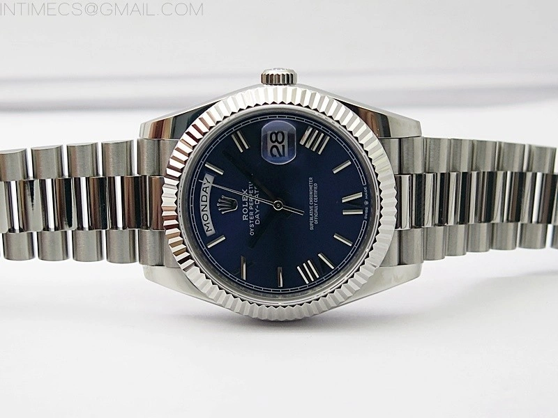 Day Date 40mm 228239 Gain Weight SS tungsten APSF 1:1 Best Edition Blue Dial Roman Markers on SS President Bracelet A2836