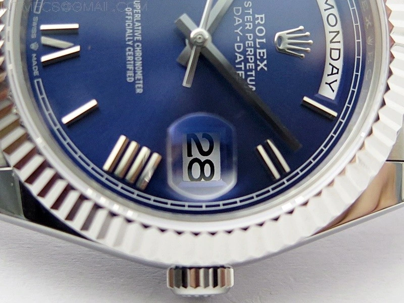 Day Date 40mm 228239 Gain Weight SS tungsten APSF 1:1 Best Edition Blue Dial Roman Markers on SS President Bracelet A2836