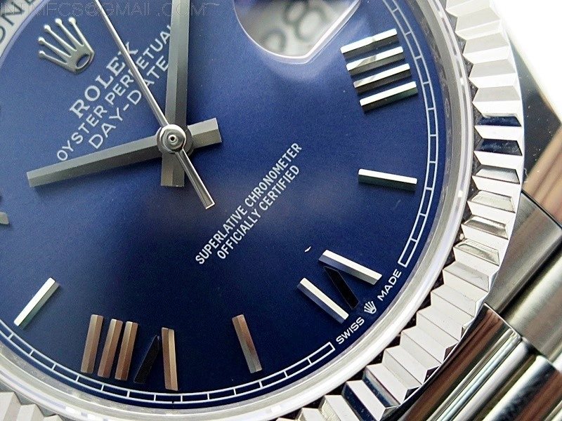 Day Date 40mm 228239 Gain Weight SS tungsten APSF 1:1 Best Edition Blue Dial Roman Markers on SS President Bracelet A2836