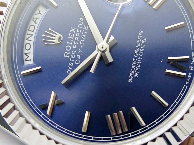 Day Date 40mm 228239 Gain Weight SS tungsten APSF 1:1 Best Edition Blue Dial Roman Markers on SS President Bracelet A2836