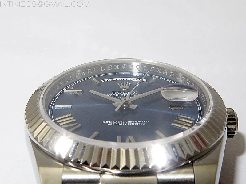 Day Date 40mm 228239 Gain Weight SS tungsten APSF 1:1 Best Edition Blue Dial Roman Markers on SS President Bracelet A2836