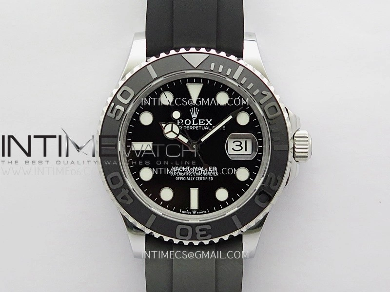 Yacht-Master 226659 Gain Weight QF 1:1 Best Edition Black Dial On Oysterflex Strap VR3235