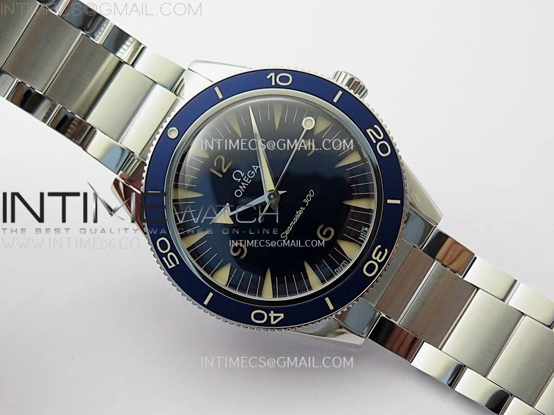 Seamaster 300 Heritage VSF 1:1 Best Edition Blue Dial on SS Bracelet A8912 Super Clone
