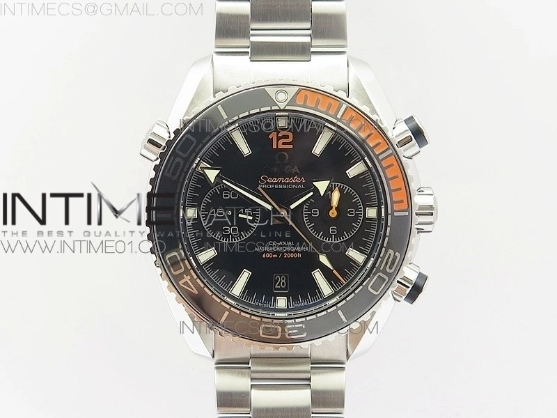 Planet Ocean Master Chronometer Chrono SS V2 OM 1:1 Best Edition Black Dial on SS Bracelet A9900
