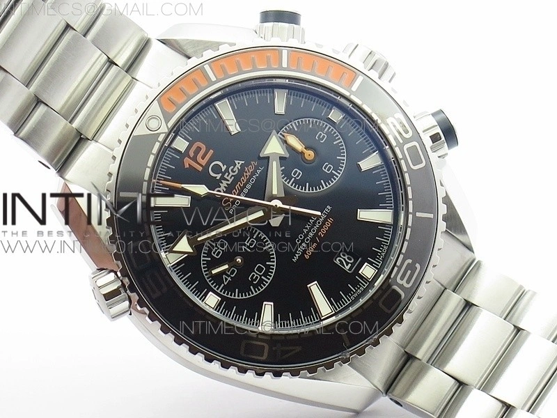 Planet Ocean Master Chronometer Chrono SS V2 OM 1:1 Best Edition Black Dial on SS Bracelet A9900