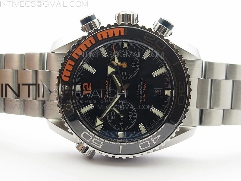 Planet Ocean Master Chronometer Chrono SS V2 OM 1:1 Best Edition Black Dial on SS Bracelet A9900