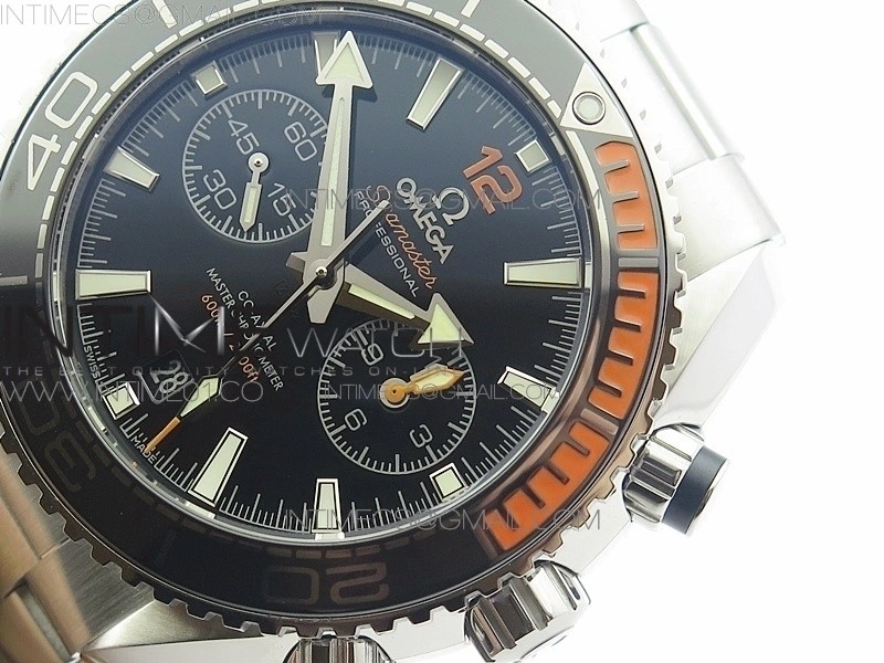 Planet Ocean Master Chronometer Chrono SS V2 OM 1:1 Best Edition Black Dial on SS Bracelet A9900
