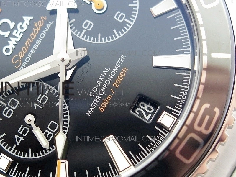 Planet Ocean Master Chronometer Chrono SS V2 OM 1:1 Best Edition Black Dial on SS Bracelet A9900
