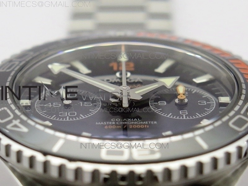 Planet Ocean Master Chronometer Chrono SS V2 OM 1:1 Best Edition Black Dial on SS Bracelet A9900