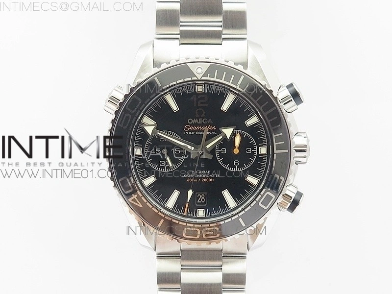 Planet Ocean Master Chronometer Chrono V2 SS OM 1:1 Best Edition Black Dial on SS Bracelet A9900