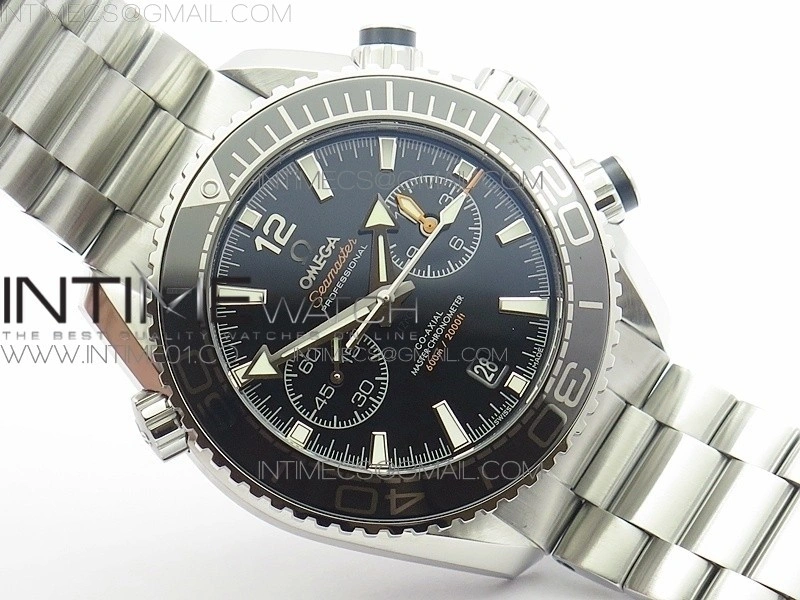 Planet Ocean Master Chronometer Chrono V2 SS OM 1:1 Best Edition Black Dial on SS Bracelet A9900