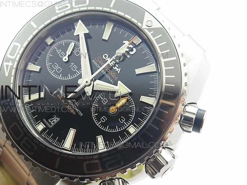 Planet Ocean Master Chronometer Chrono V2 SS OM 1:1 Best Edition Black Dial on SS Bracelet A9900