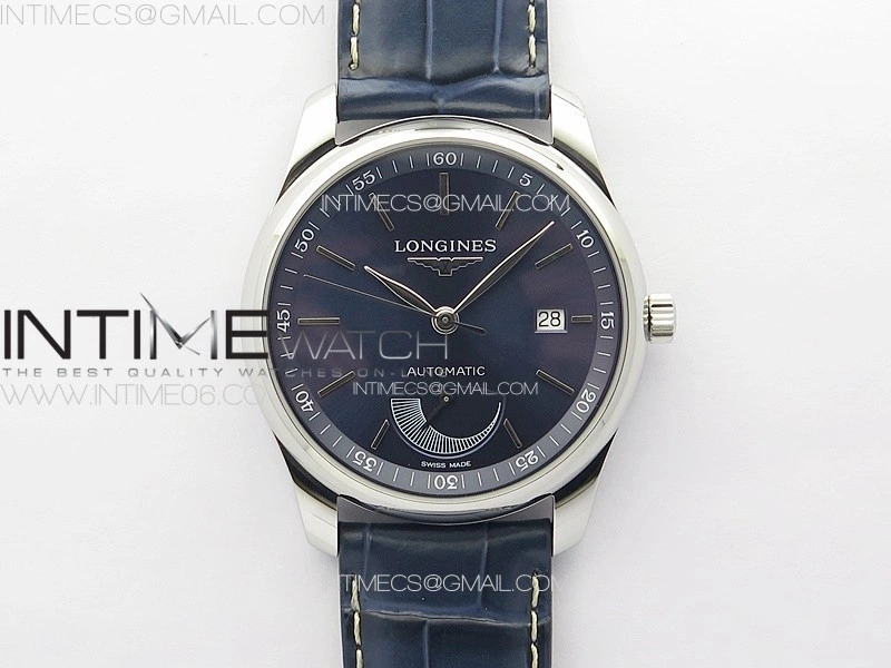 Master Power Reserve SS APSF 1:1 Best Edition Blue Dial on Blue Leather Strap AL602