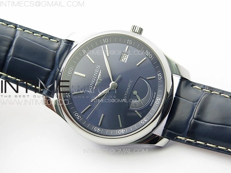 Master Power Reserve SS APSF 1:1 Best Edition Blue Dial on Blue Leather Strap AL602