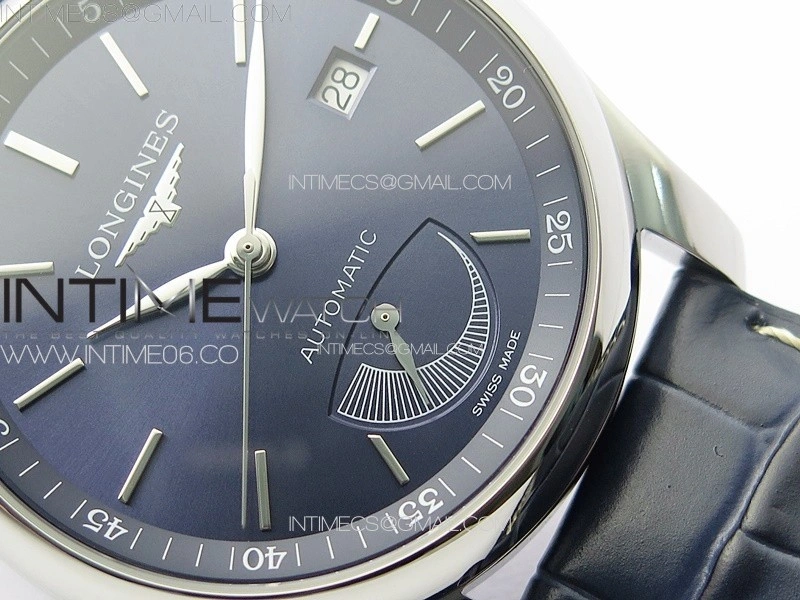 Master Power Reserve SS APSF 1:1 Best Edition Blue Dial on Blue Leather Strap AL602