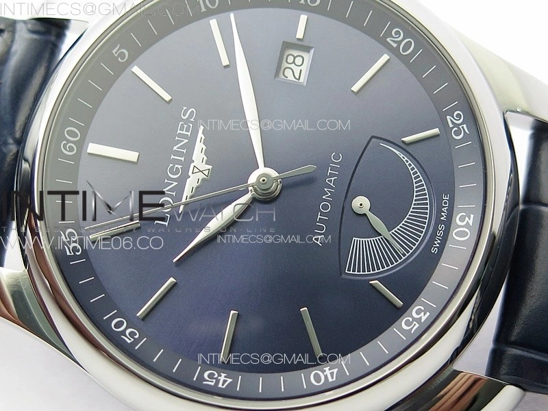Master Power Reserve SS APSF 1:1 Best Edition Blue Dial on Blue Leather Strap AL602
