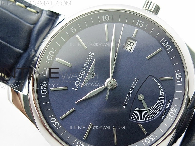 Master Power Reserve SS APSF 1:1 Best Edition Blue Dial on Blue Leather Strap AL602