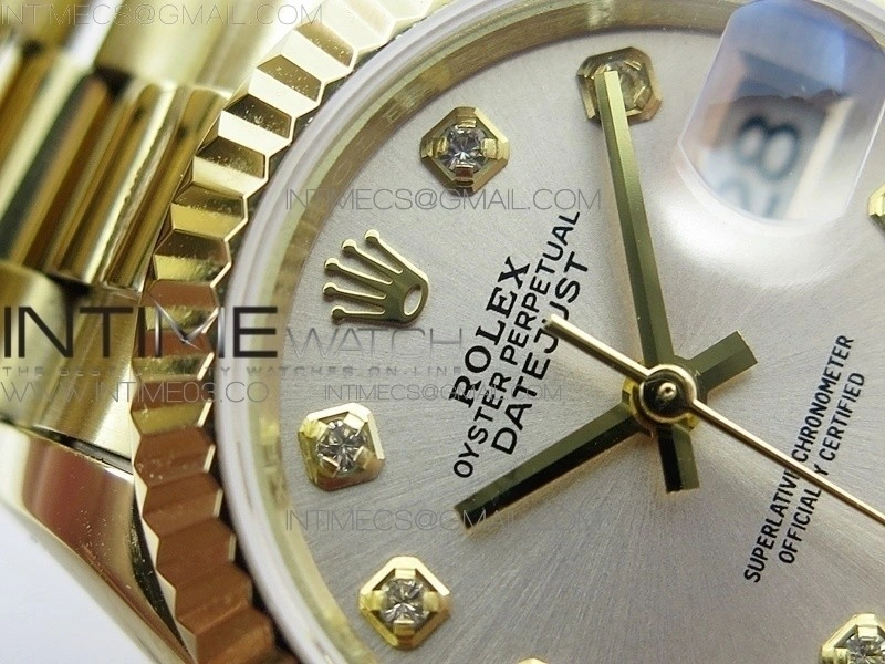 DateJust 28mm YG Diamond Bezel BP Best Edition White Silver Dial on YG Bracelet ETA2671