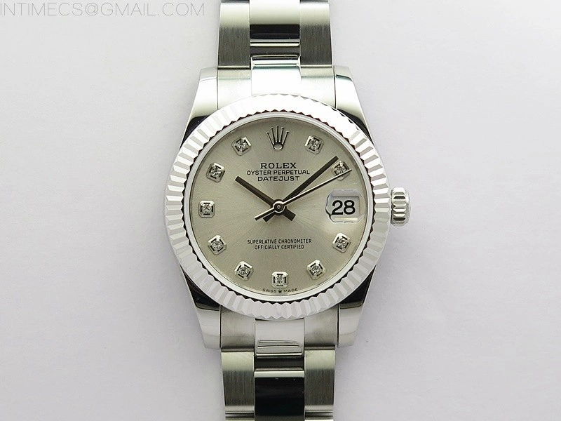Datejust 31mm 278273 SS BP Best Edition Silver Crystals Markers Dial on Oyster Bracelet