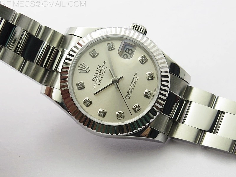 Datejust 31mm 278273 SS BP Best Edition Silver Crystals Markers Dial on Oyster Bracelet