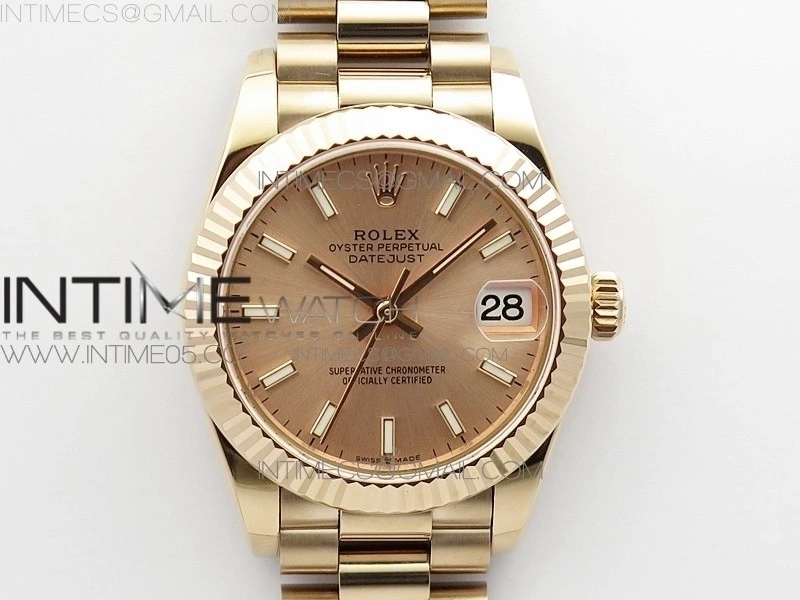 Datejust 31mm 278275 RG BP Best Edition RG Sticks Markers Dial on RG President Bracelet