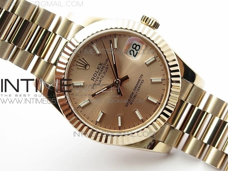 Datejust 31mm 278275 RG BP Best Edition RG Sticks Markers Dial on RG President Bracelet