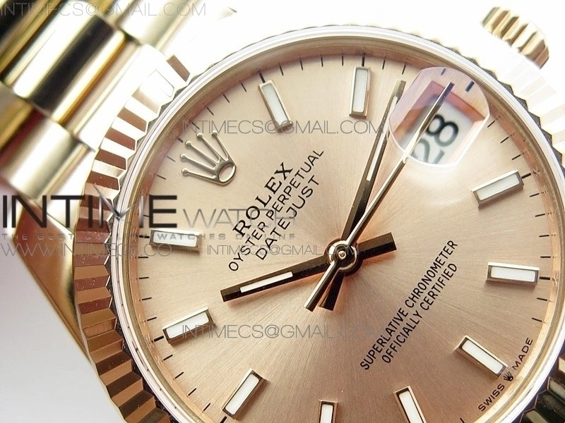 Datejust 31mm 278275 RG BP Best Edition RG Sticks Markers Dial on RG President Bracelet