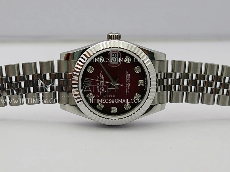 DateJust 31mm 904L SS GMF Best Edition Red Ombre Dial On 904L SS Jubilee Bracelet A2824