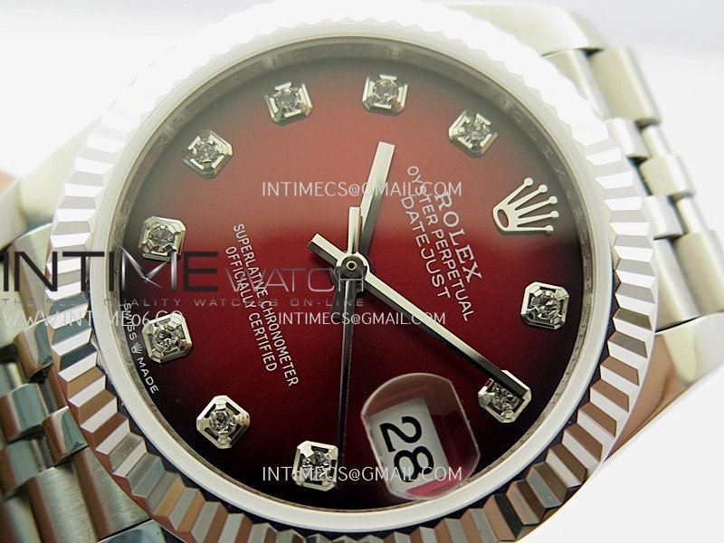 DateJust 31mm 904L SS GMF Best Edition Red Ombre Dial On 904L SS Jubilee Bracelet A2824