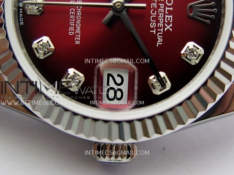 DateJust 31mm 904L SS GMF Best Edition Red Ombre Dial On 904L SS Jubilee Bracelet A2824
