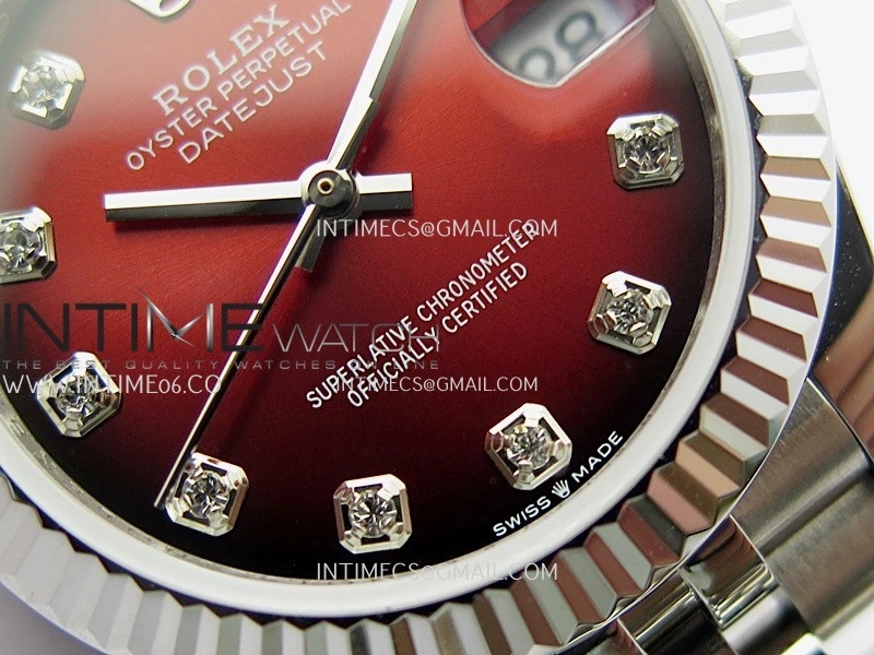 DateJust 31mm 904L SS GMF Best Edition Red Ombre Dial On 904L SS Jubilee Bracelet A2824
