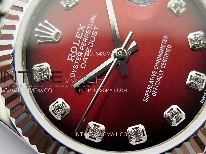 DateJust 31mm 904L SS GMF Best Edition Red Ombre Dial On 904L SS Jubilee Bracelet A2824