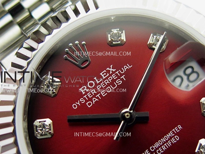 DateJust 31mm 904L SS GMF Best Edition Red Ombre Dial On 904L SS Jubilee Bracelet A2824