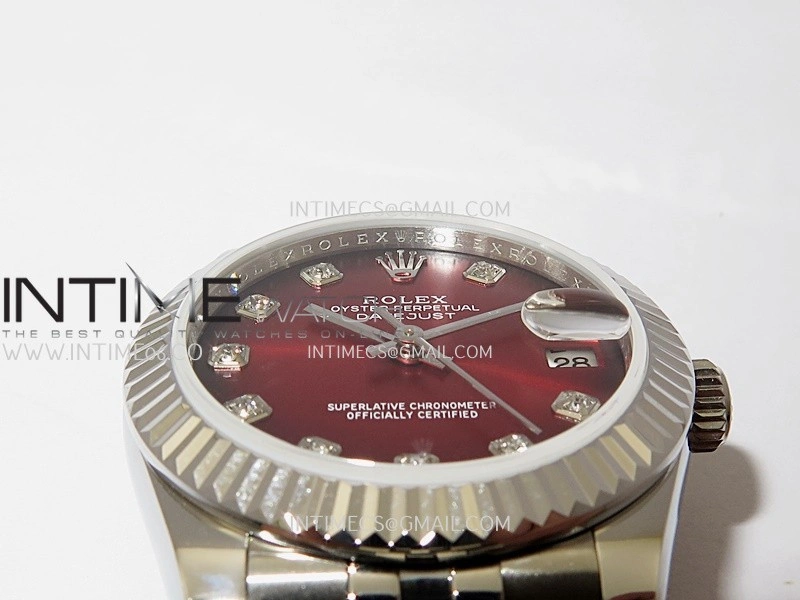 DateJust 31mm 904L SS GMF Best Edition Red Ombre Dial On 904L SS Jubilee Bracelet A2824