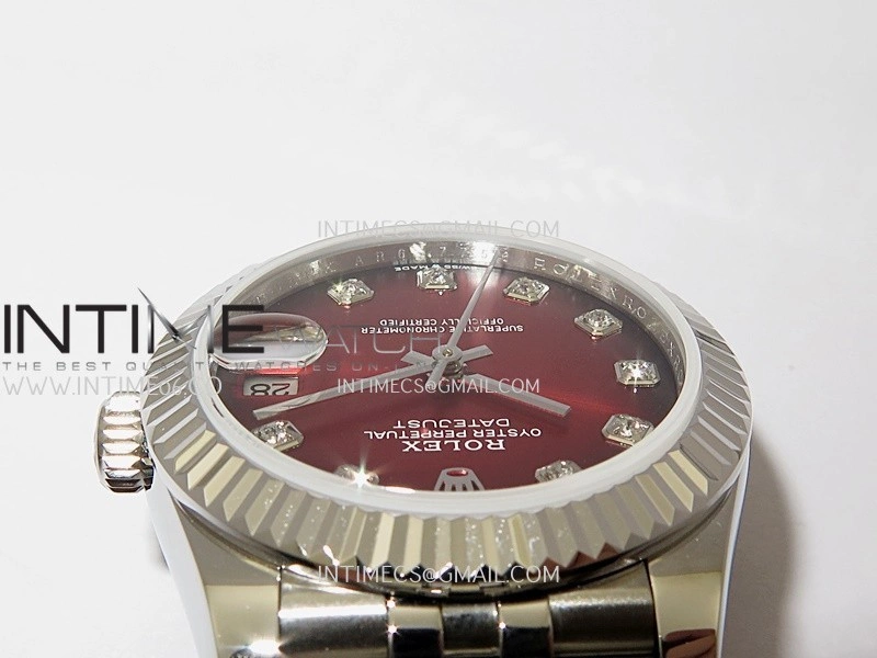 DateJust 31mm 904L SS GMF Best Edition Red Ombre Dial On 904L SS Jubilee Bracelet A2824