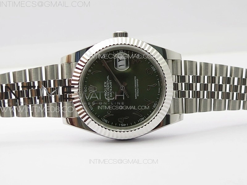 DateJust 41 126334 SS GMF 1:1 Best Edition Green Dial Arabic Markers on Jubilee Bracelet