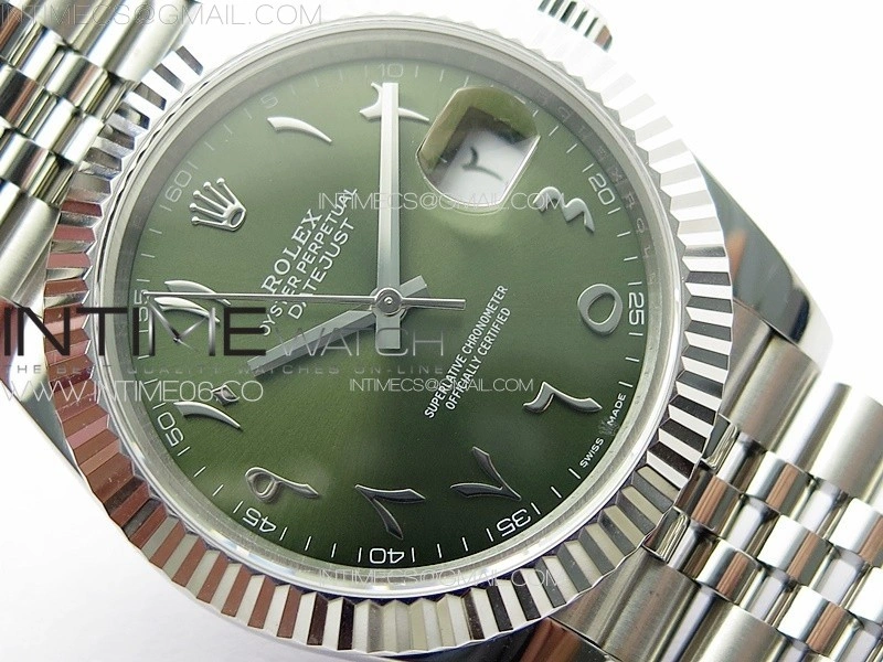 DateJust 41 126334 SS GMF 1:1 Best Edition Green Dial Arabic Markers on Jubilee Bracelet