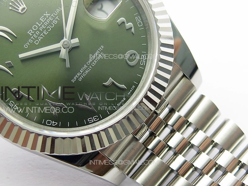DateJust 41 126334 SS GMF 1:1 Best Edition Green Dial Arabic Markers on Jubilee Bracelet