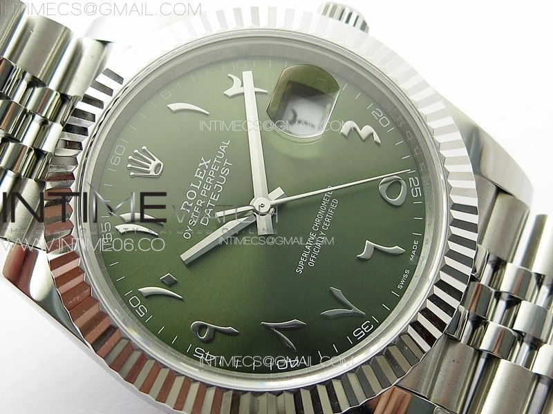 DateJust 41 126334 SS GMF 1:1 Best Edition Green Dial Arabic Markers on Jubilee Bracelet