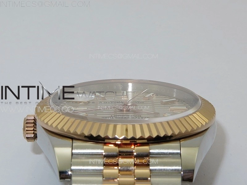 DateJust 41 126334 SS RG GMF 1:1 Best Edition Silver Fluted Dial on SS RG Jubilee Bracelet
