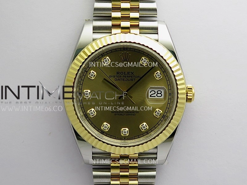 DateJust 41mm 126331 904 SS YG VF 1:1 Gold Dial Diamond Marker On Jubilee Bracelet DD3235