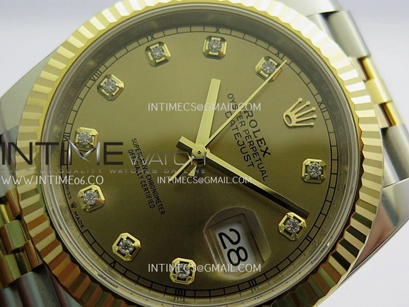 DateJust 41mm 126331 904 SS YG VF 1:1 Gold Dial Diamond Marker On Jubilee Bracelet DD3235