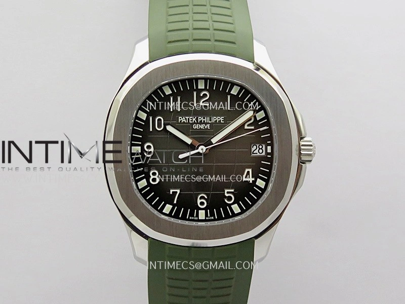 Aquanaut 5167 SS DDF 1:1 Best Edition Black Dial On Green Rubber Strap Super Clone DD324