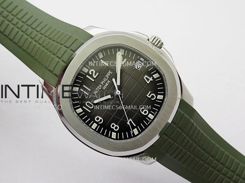 Aquanaut 5167 SS DDF 1:1 Best Edition Black Dial On Green Rubber Strap Super Clone DD324