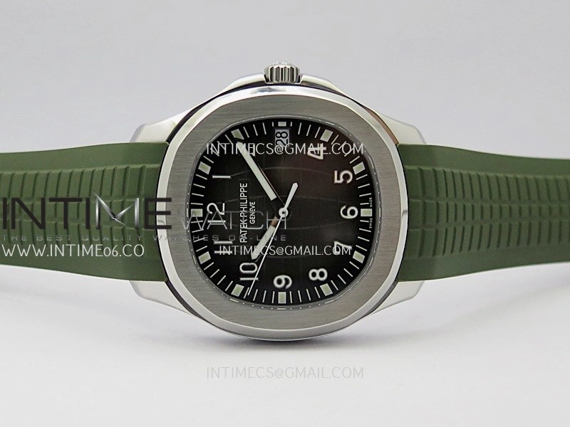 Aquanaut 5167 SS DDF 1:1 Best Edition Black Dial On Green Rubber Strap Super Clone DD324