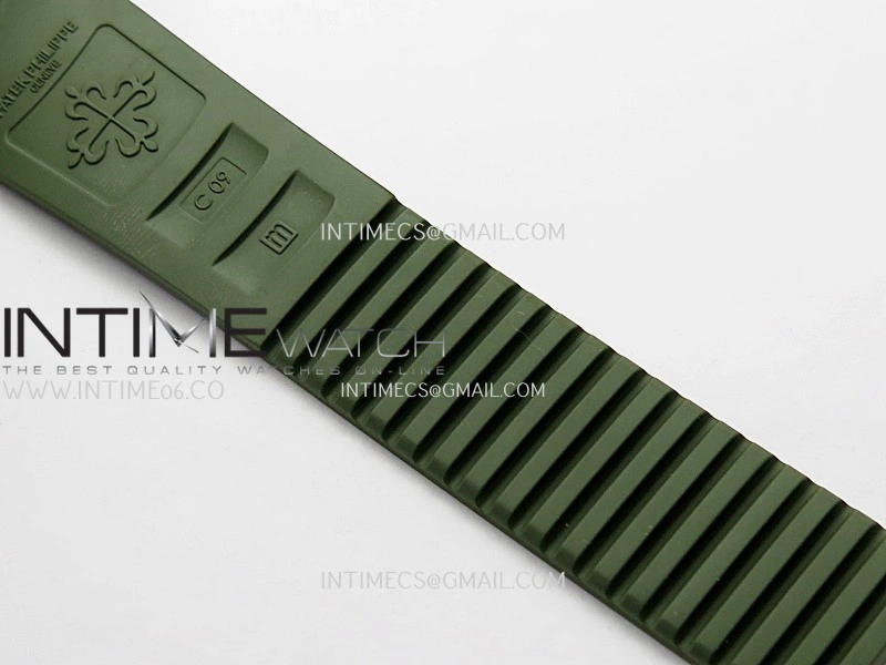 Aquanaut 5167 SS DDF 1:1 Best Edition Black Dial On Green Rubber Strap Super Clone DD324
