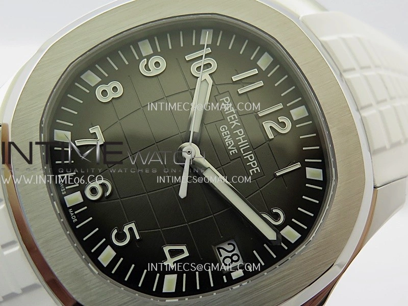Aquanaut 5167 SS DDF 1:1 Best Edition Black Dial On White Rubber Strap Super Clone DD324