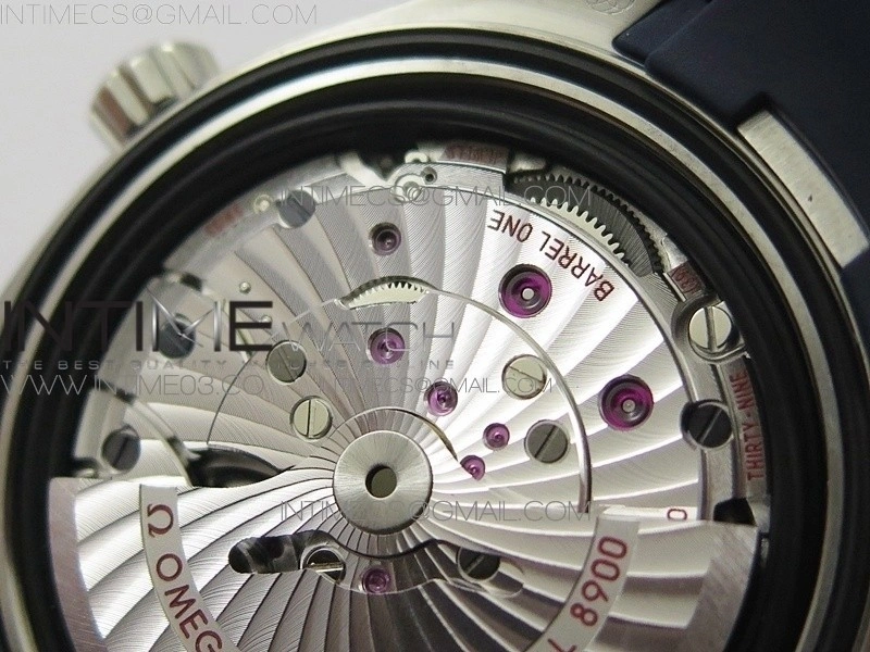 Aqua Terra 150M Master Chronometers VSF 1:1 Best Deep Blue Dial Silver Second Hand on Light Blue Rubber Strap A8900 Super Clone